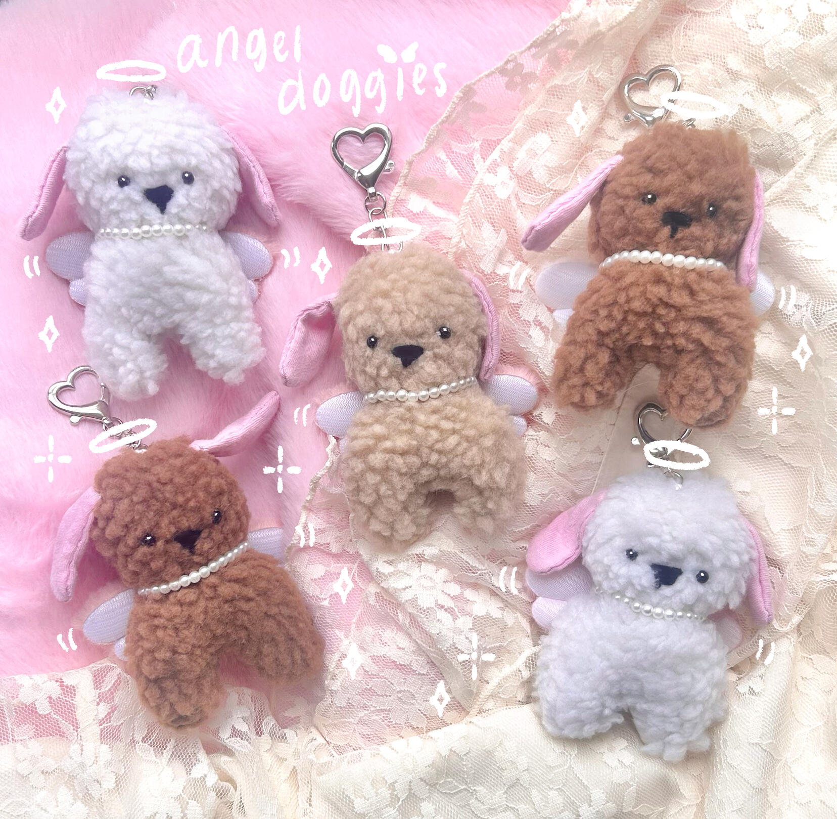 Angel Doggie Keychains
